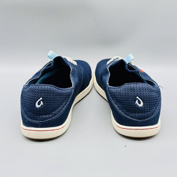 Olukai Shoes Men 7 Navy Blue Nohea Moku Mesh Boat Sneaker Lace Up Low Top Casual - Picture 8 of 13